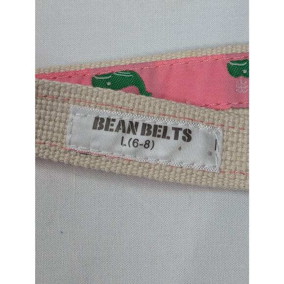 Bean Belts Kids Size L (6-8) Pink With Green Whales - Picture 2 of 3